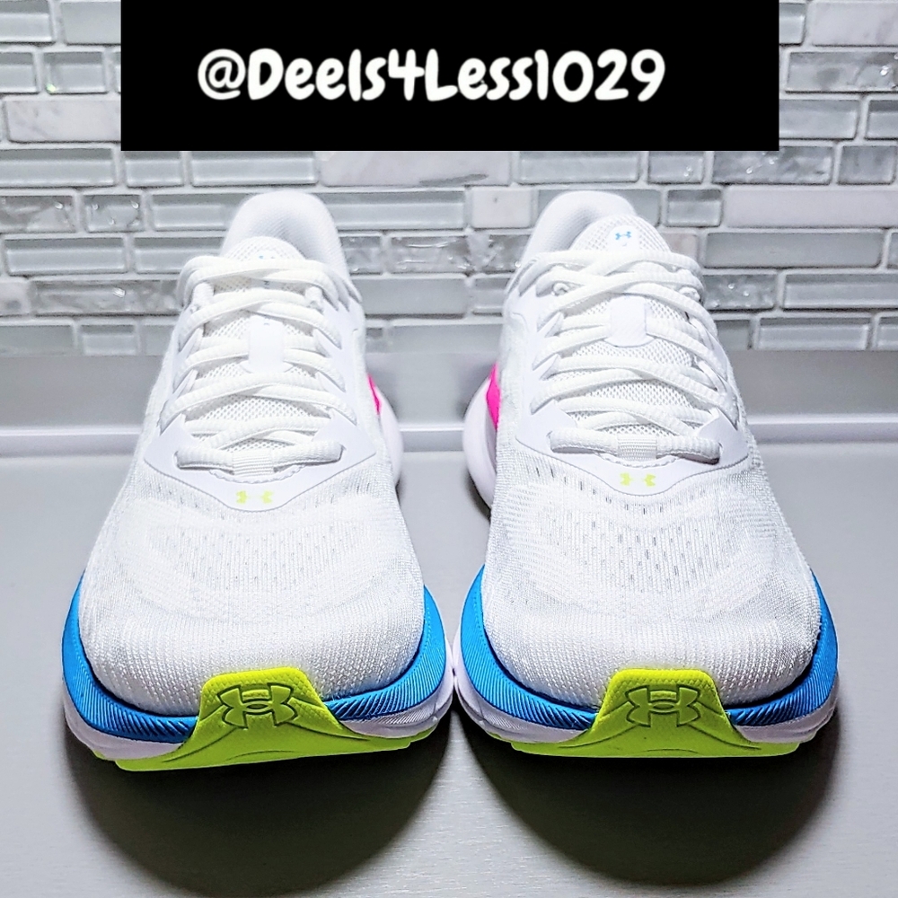 Under Armour HOVR Turbulence 3 Running Womens White Blue Pink Volt Green - Picture 2 of 6